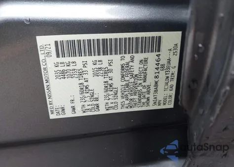 2021 Nissan Rogue Sv Fwd из США, поврежденный, VIN 5N1AT3BA8MC814464